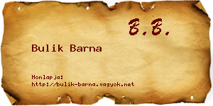 Bulik Barna névjegykártya